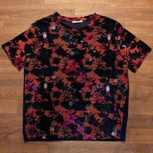 Zara velvet patterned blouse